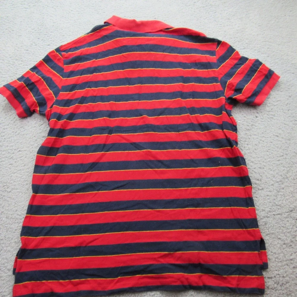 Polo Ralph Lauren Men's Red Navy Stripe Polo Shirt Short Sleeve Size XXL‎